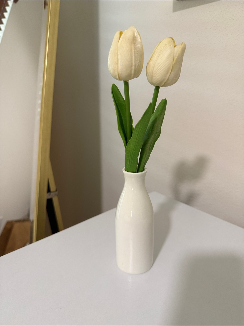 White Ceramic Narrow Neck Vase - Home Accents